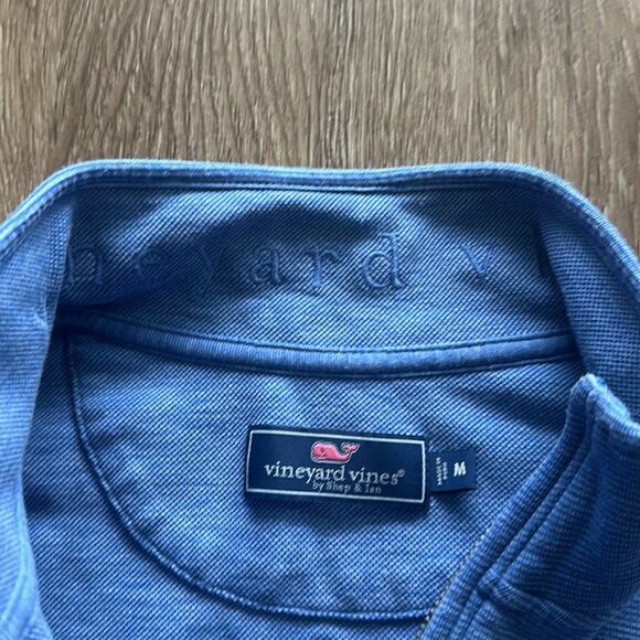 Vineyard Vines Saltwater Quarter Zip Pullover Blue Whale Logo Men’s Medium - Picture 2 of 4